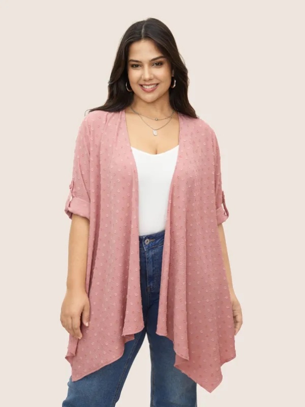 BloomChic Plus Size 2XL Lela Polka Dot Three-Quarter Sleeve Top us18-20